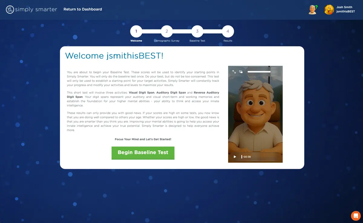 Baseline Test interface