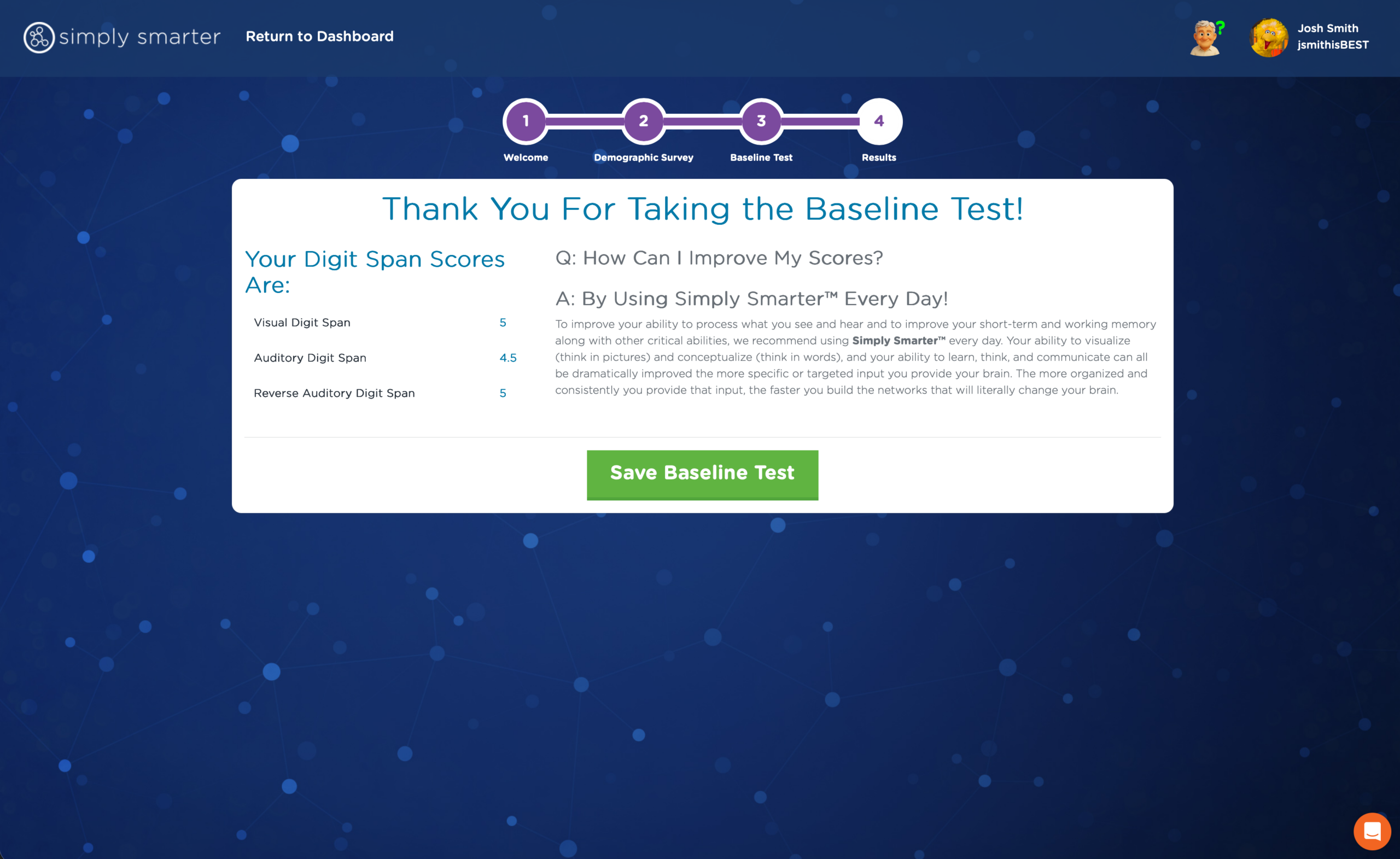 Baseline Test Results