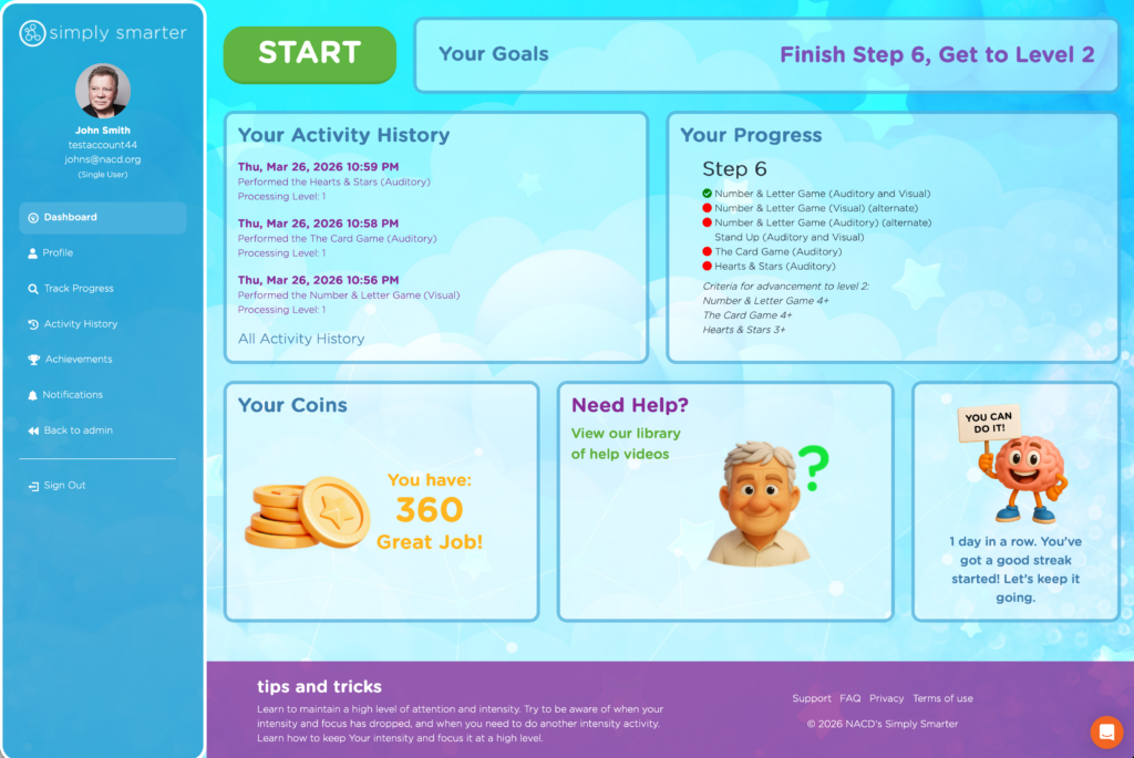 Kick-Start track activity